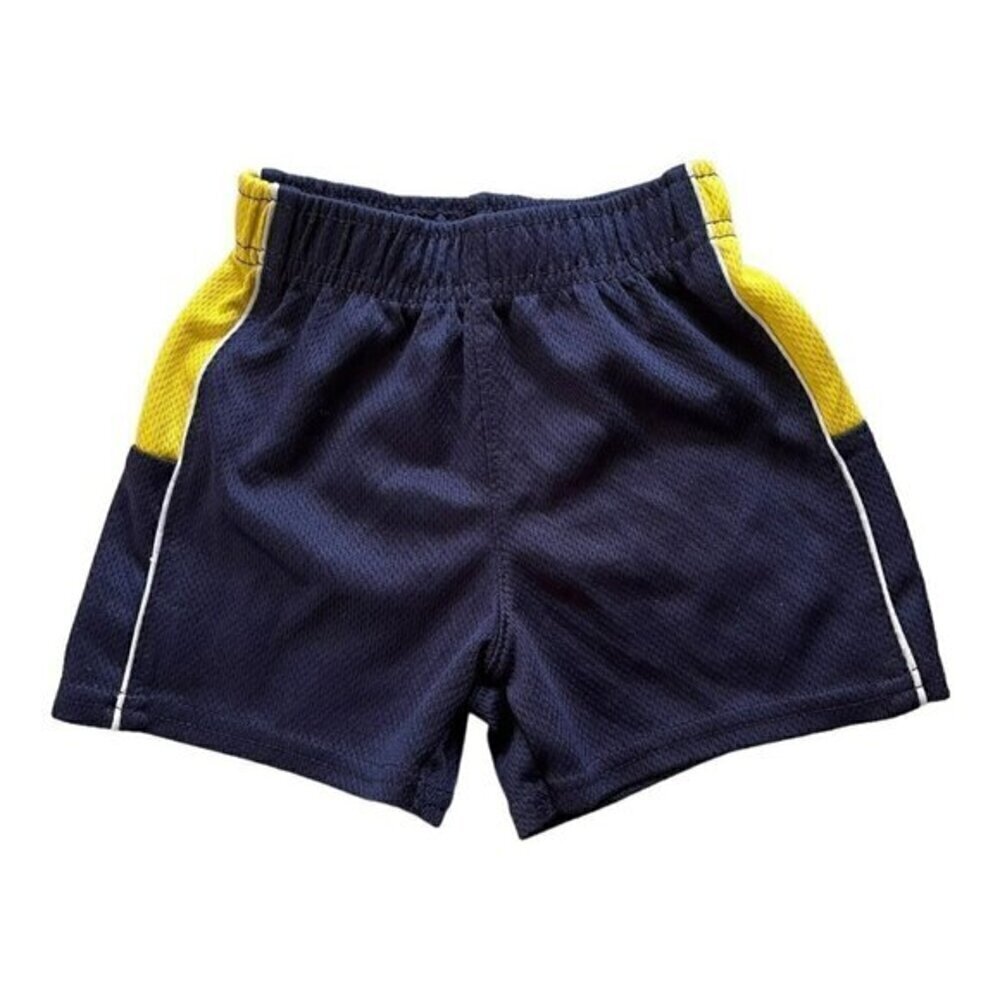 GARANIMALS meshed activewear gym shorts navy blue yellow details Boy 18 Months